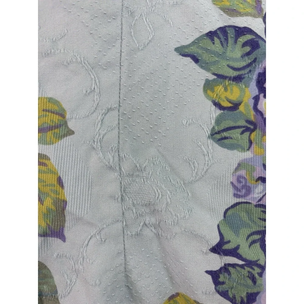 J Jill Blue Floral Textured Button Down Blouse Womens S Cotton L/SL